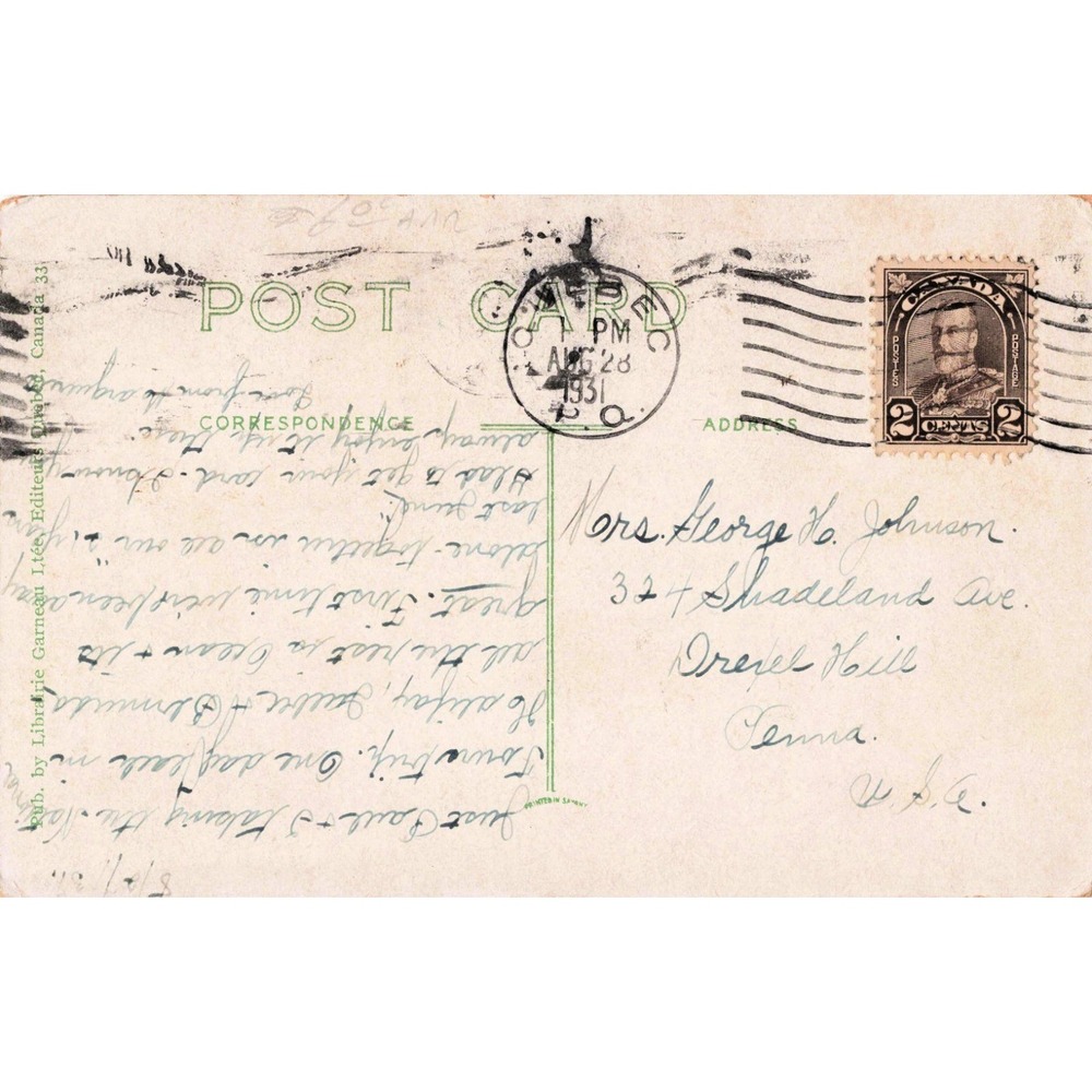 Quebec Canada Montcalm's House Maison de Montcalm 1931 Postmark Vtg Postcard - Picture 2 of 2
